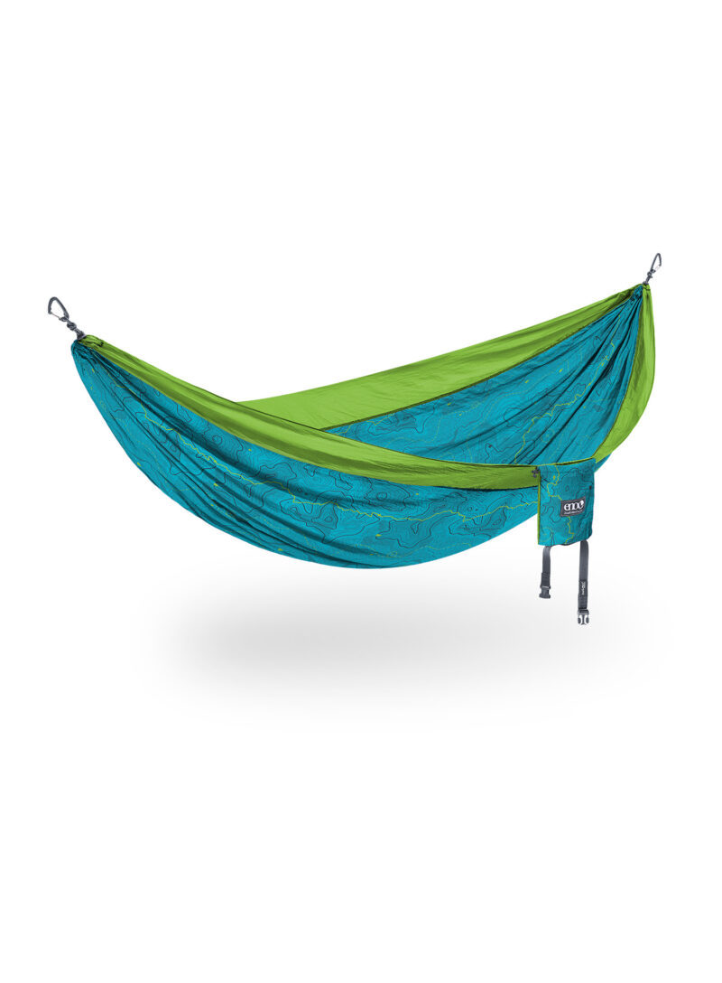 Hamac cu plasă de țânțari ENO DoubleNest Print - Giving Back Hammock - topo cdt/chartreuse