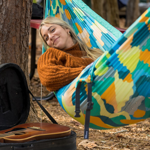 Original Hamac de voiaj ENO DoubleNest Print Hammock - boulder/melon