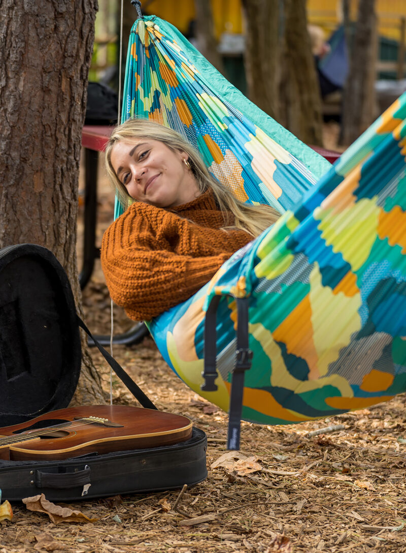 Original Hamac de voiaj ENO DoubleNest Print Hammock - boulder/melon