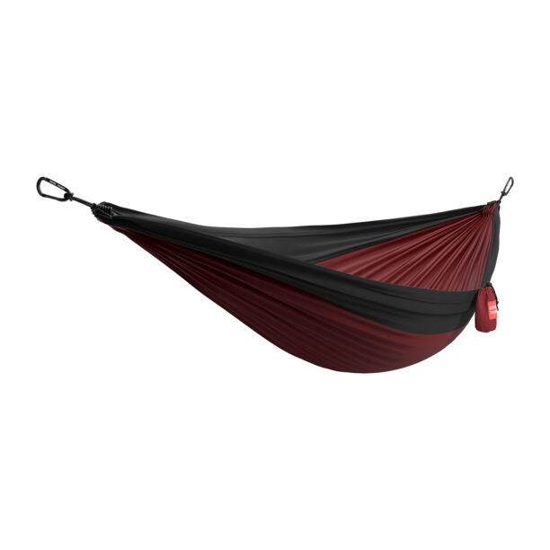 Hamac de voiaj Grand Trunk Double Deluxe Parachute Nylon with Straps - crimson/charcoal