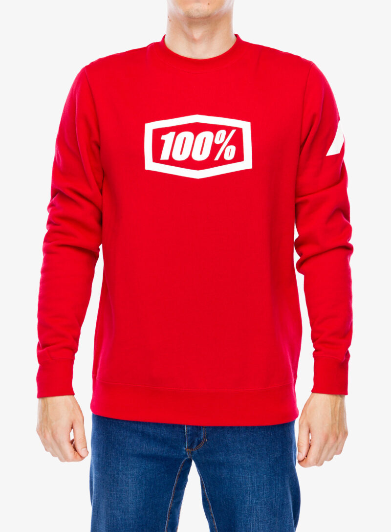 Hanorac 100% Icon Pullover Crewneck Fleece Sweatshirt - deep red