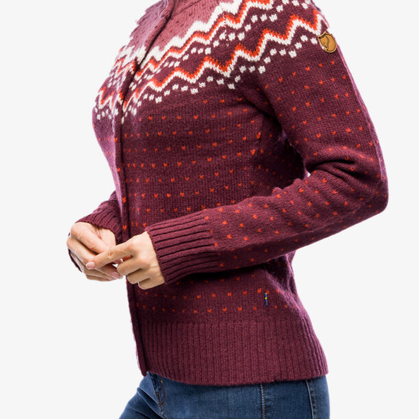 Cumpăra Hanorac Fjallraven Ovik Knit Cardigan - dark garnet