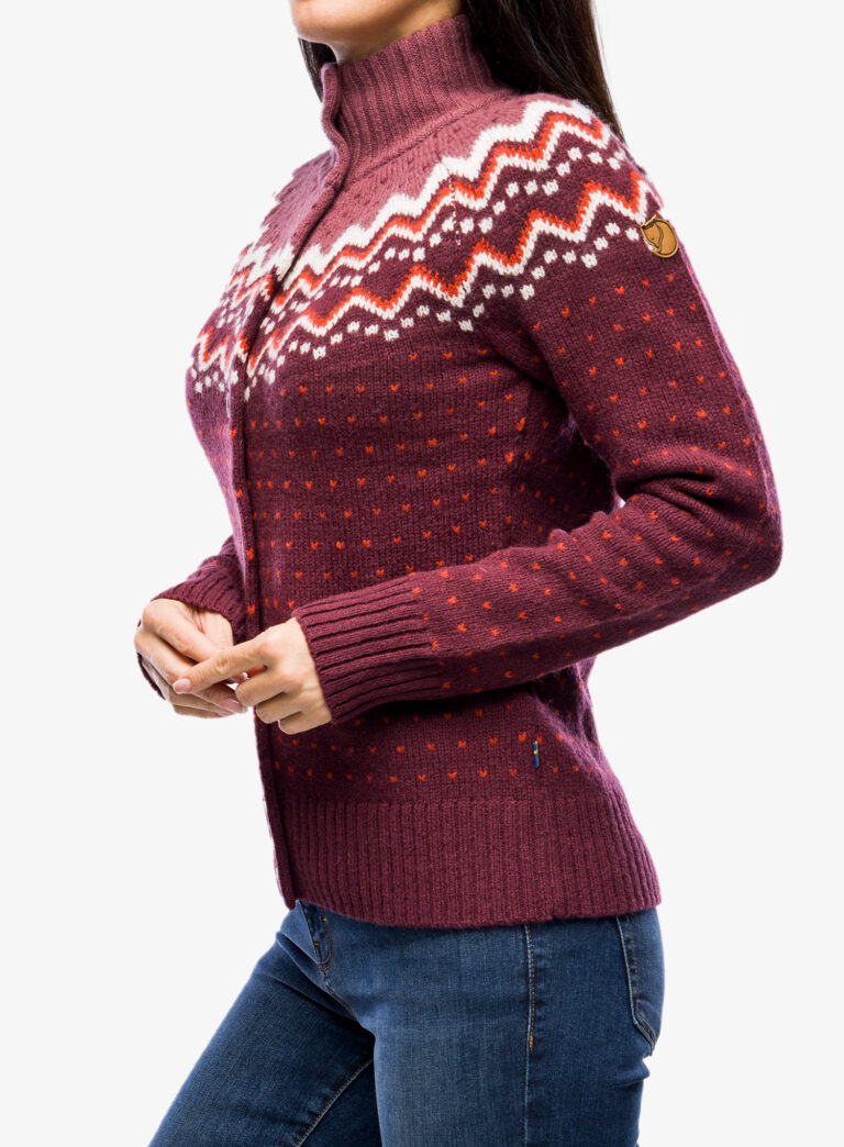 Cumpăra Hanorac Fjallraven Ovik Knit Cardigan - dark garnet