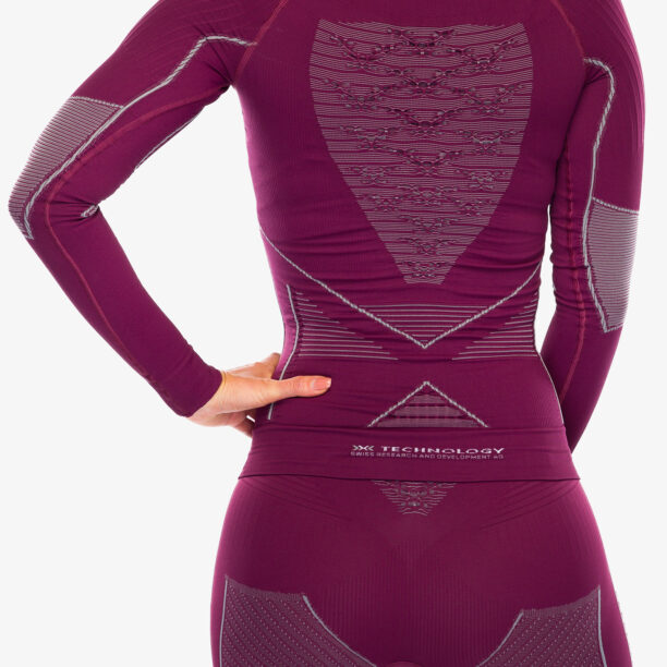 Hanorac X-Bionic Energy Accumulator 4.0 Shirt Round Neck - plum/pearl grey preţ