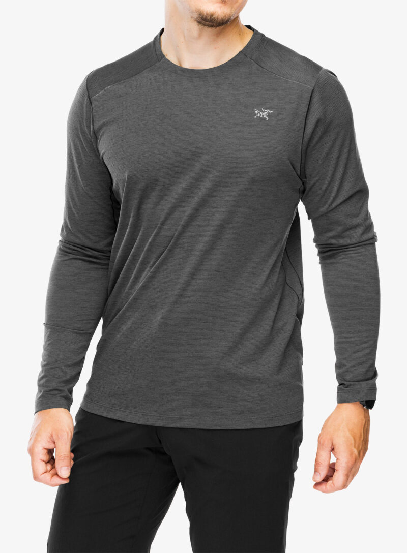 Hanorac alergare Arcteryx Cormac Crew Neck Shirt LS - blk heather