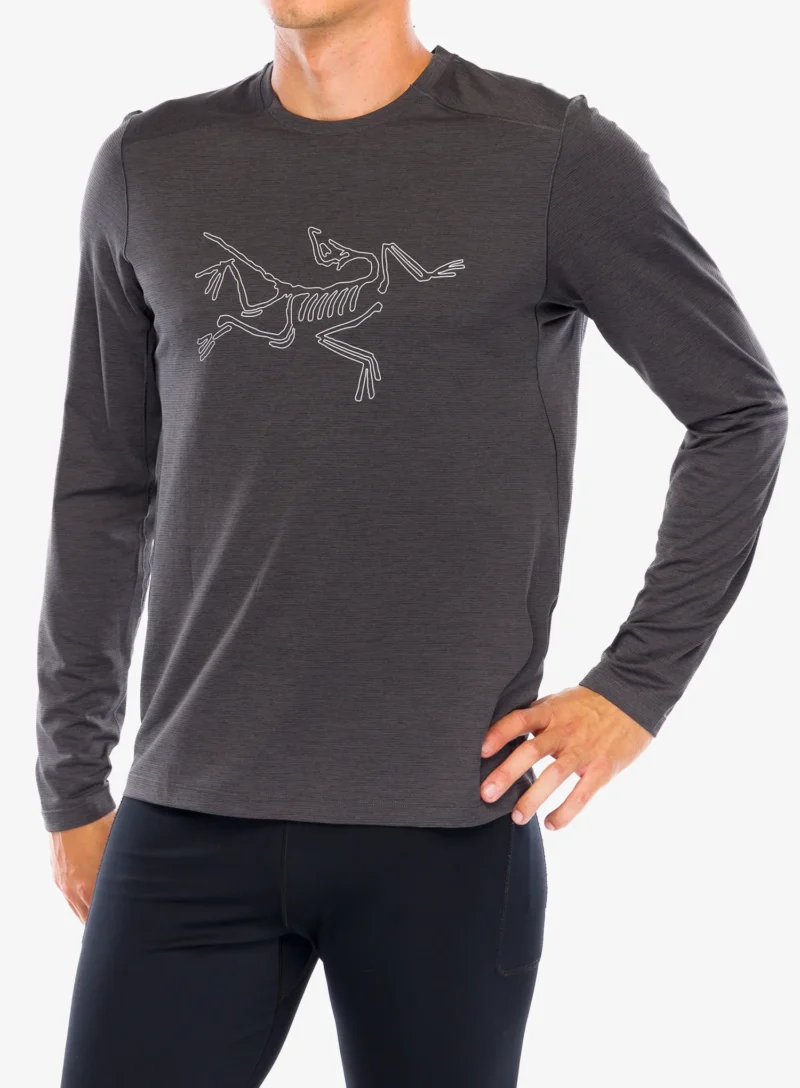 Cumpăra Hanorac alergare Arcteryx Cormac Logo LS - black heather/solitude