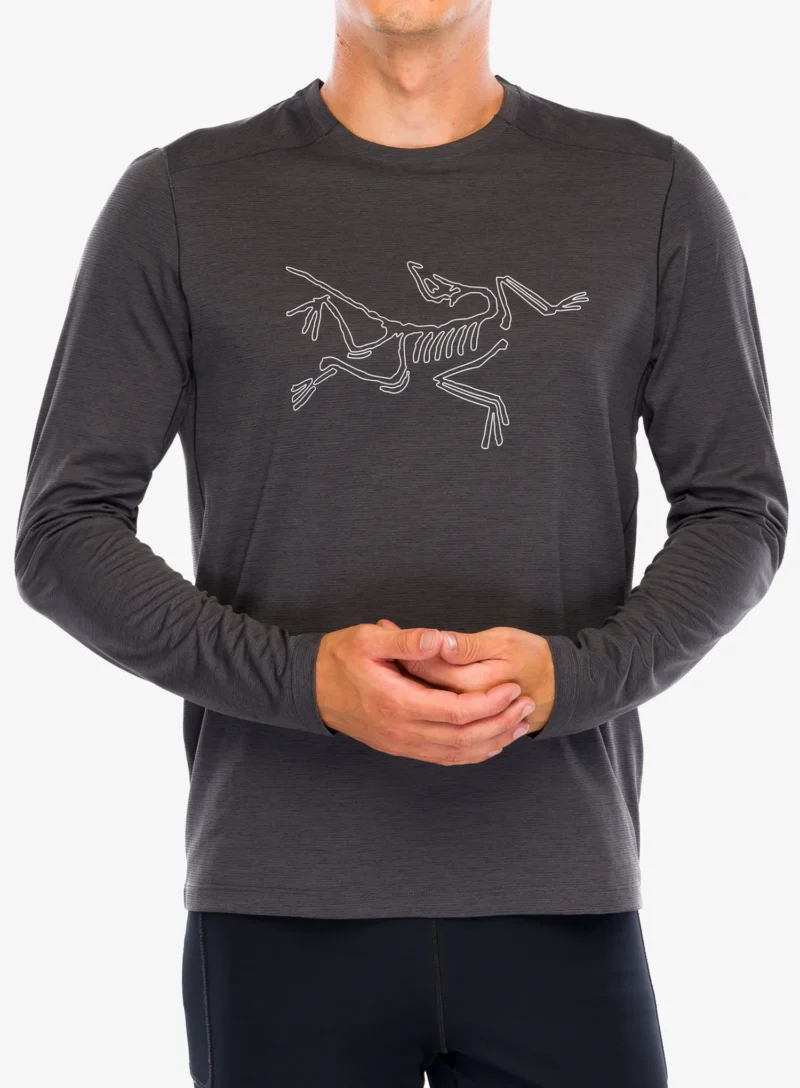 Hanorac alergare Arcteryx Cormac Logo LS - black heather/solitude