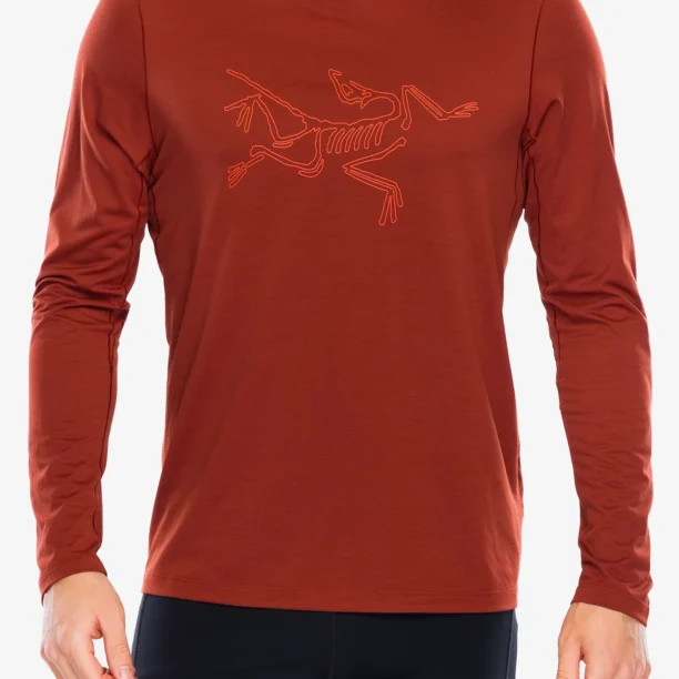 Hanorac alergare Arcteryx Cormac Logo LS - sequoia heather/solaris