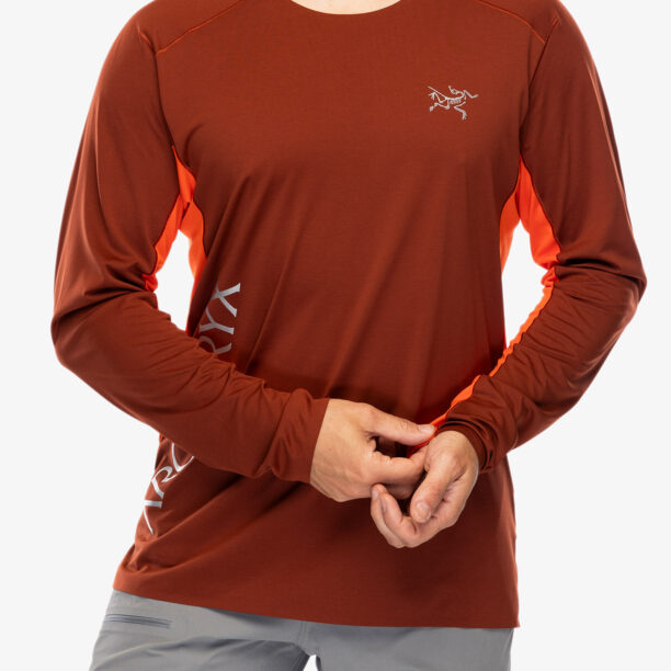 Hanorac alergare Arcteryx Norvan Downword Logo Shirt LS - sequoia/solaris