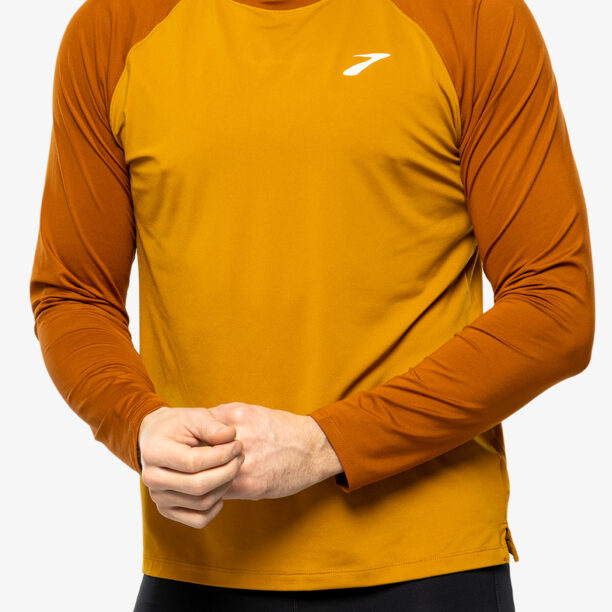 Cumpăra Hanorac alergare Brooks Atmosphere Long Sleeve 2.0 - ochre/hazelwood