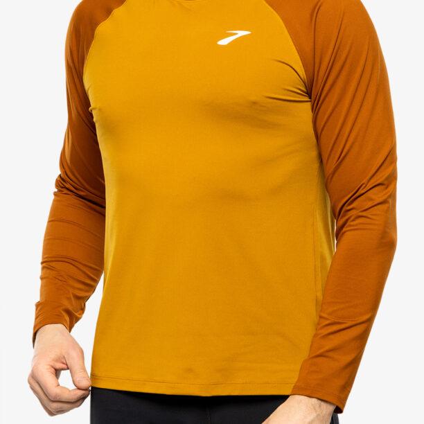 Hanorac alergare Brooks Atmosphere Long Sleeve 2.0 - ochre/hazelwood