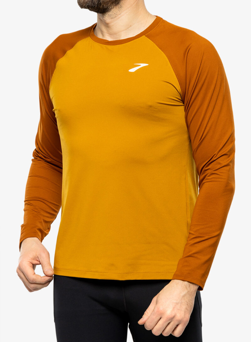 Hanorac alergare Brooks Atmosphere Long Sleeve 2.0 - ochre/hazelwood