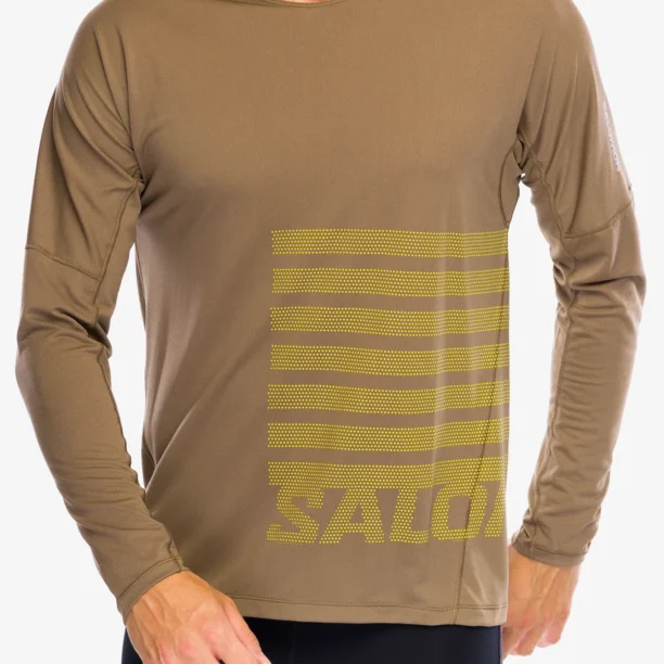 Hanorac alergare Salomon Sense Aero LS Tee GFX - shitake