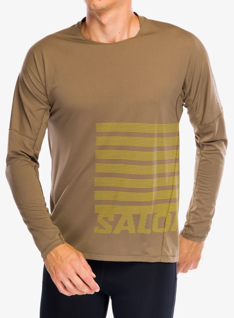 Hanorac alergare Salomon Sense Aero LS Tee GFX - shitake