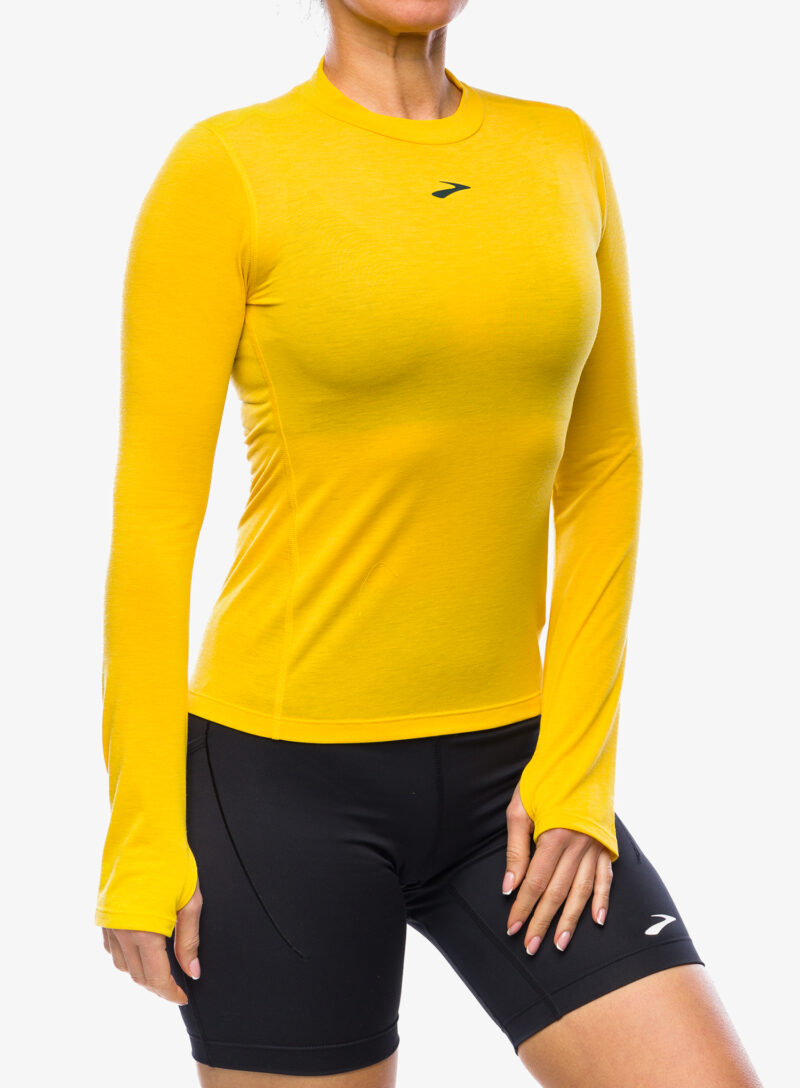 Hanorac alergare femei Brooks High Point Long Sleeve - lemon chrome preţ