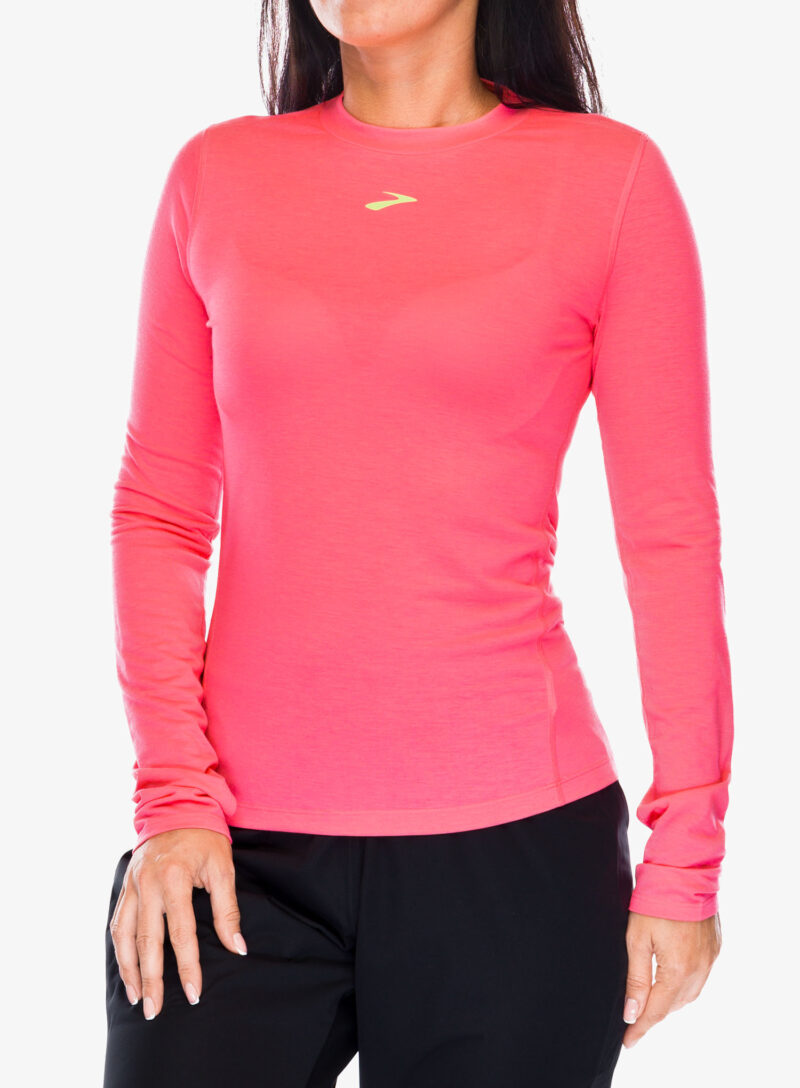 Cumpăra Hanorac alergare femei Brooks High Point Long Sleeve - neo pink