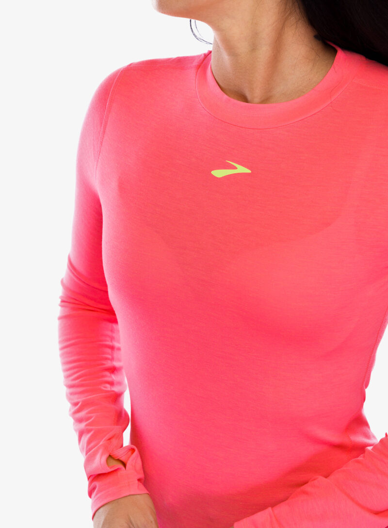 Original Hanorac alergare femei Brooks High Point Long Sleeve - neo pink