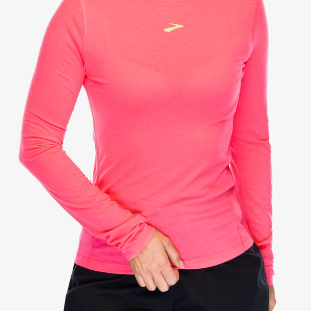 Hanorac alergare femei Brooks High Point Long Sleeve - neo pink