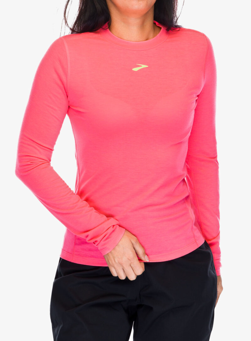 Hanorac alergare femei Brooks High Point Long Sleeve - neo pink