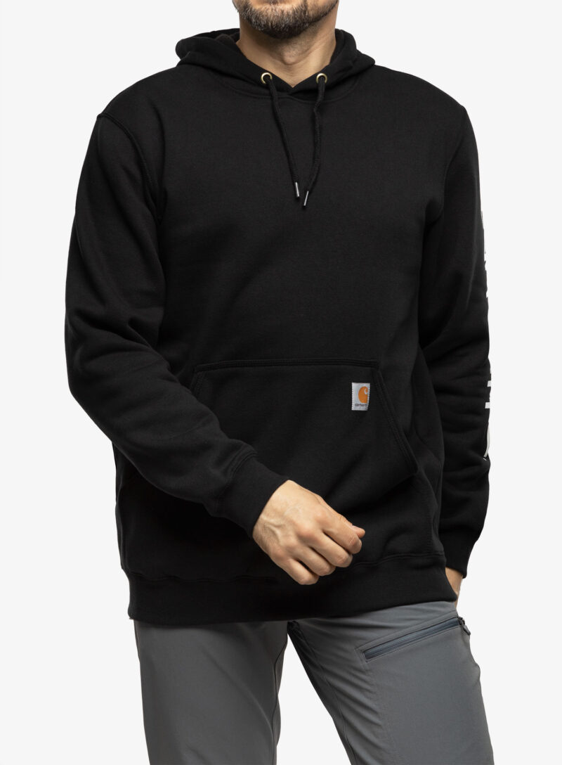 Hanorac barbati Carhartt Sleeve Logo Hooded Sweatshirt - black