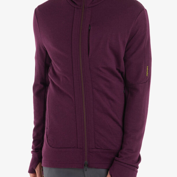 Hanorac barbati Icebreaker Quantum III LS Zip Hood - nightshade