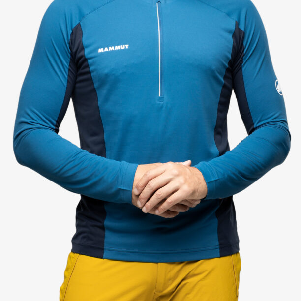 Original Hanorac barbati Mammut Aenergy FL Half Zip Longsleeve - deep ice/marine