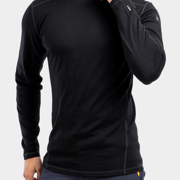 Hanorac barbati SmartWool Merino 250 Baselayer Crew - black