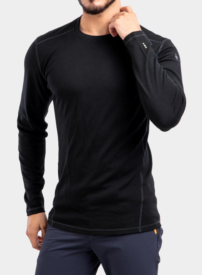 Hanorac barbati SmartWool Merino 250 Baselayer Crew - black