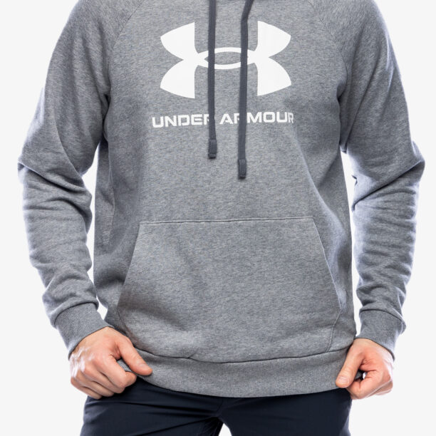 Hanorac barbati Under Armour Rival Fleece Logo Hoodie - castlerock light heather/white