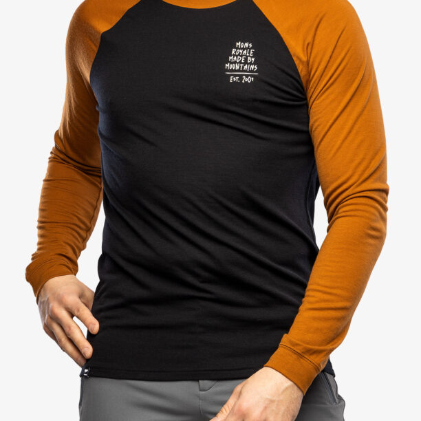 Hanorac ciclism Mons Royale Icon Raglan - black/copper