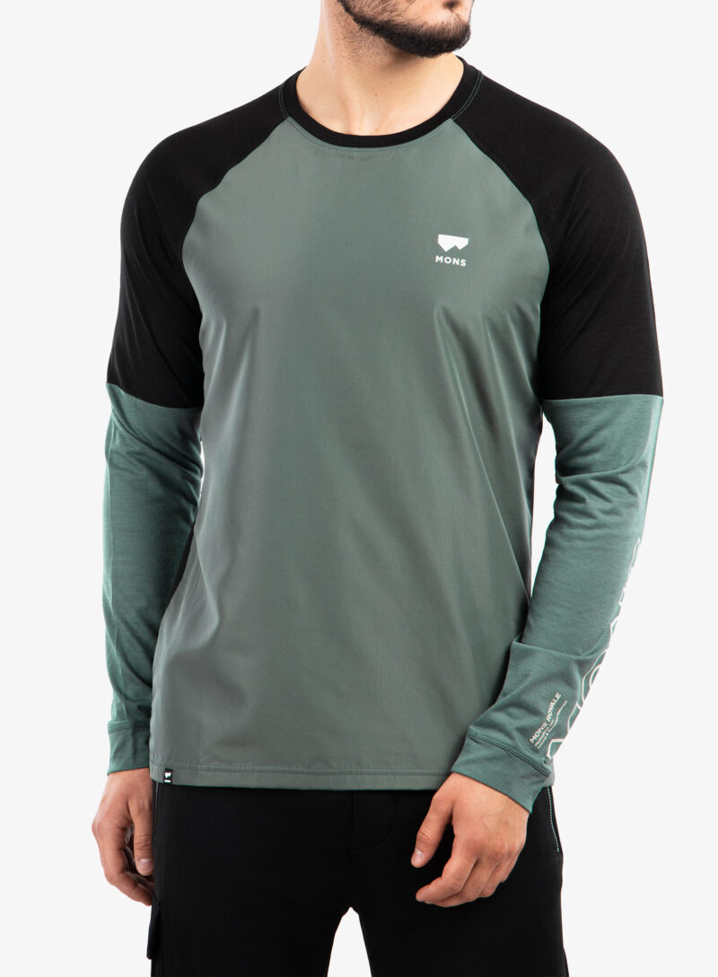 Cumpăra Hanorac ciclism Mons Royale Tarn Merino Shift Wind Jersey - burnt sage/black