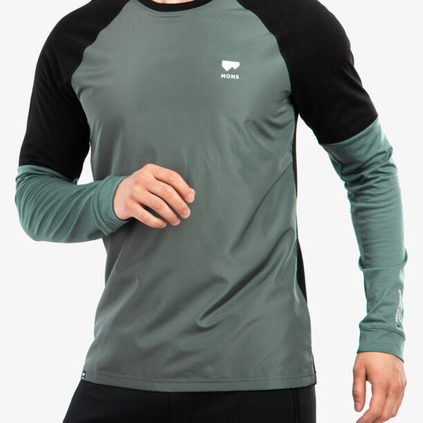 Hanorac ciclism Mons Royale Tarn Merino Shift Wind Jersey - burnt sage/black