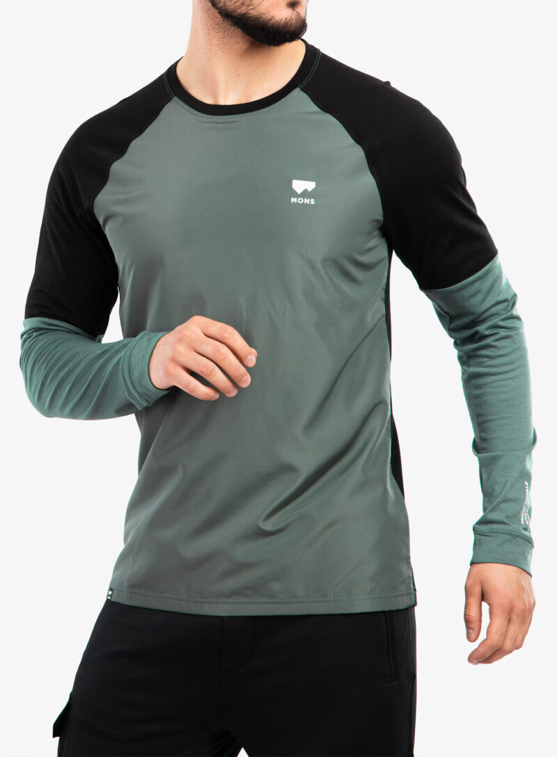 Hanorac ciclism Mons Royale Tarn Merino Shift Wind Jersey - burnt sage/black