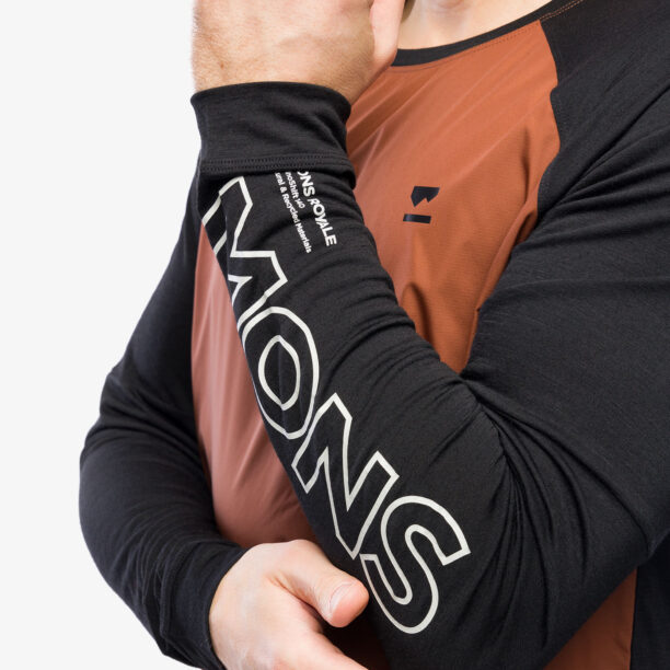 Original Hanorac ciclism Mons Royale Tarn Merino Shift Wind Jersey - dark copper/black