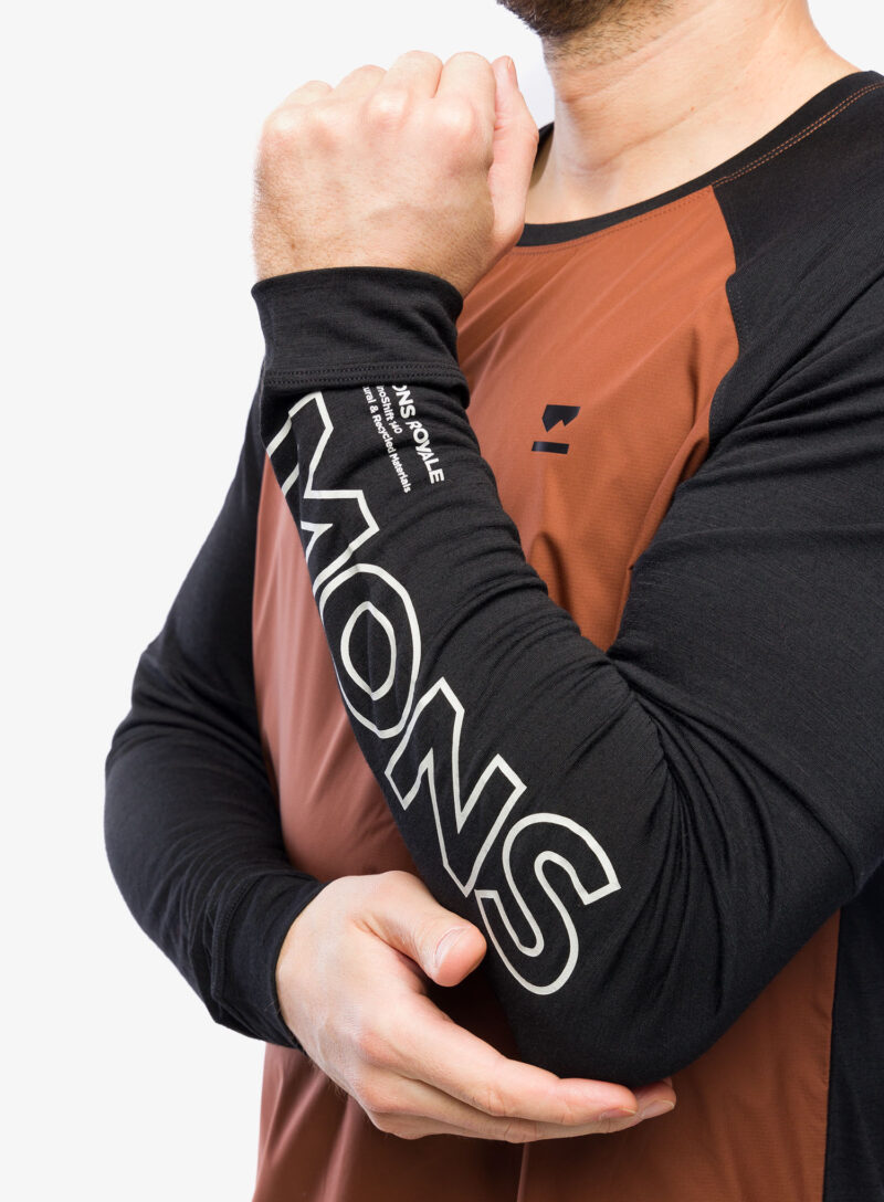 Original Hanorac ciclism Mons Royale Tarn Merino Shift Wind Jersey - dark copper/black