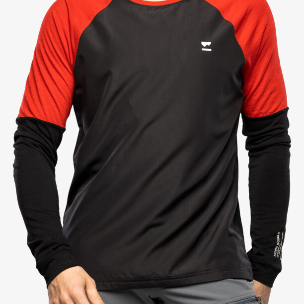 Hanorac ciclism Mons Royale Tarn Merino Shift Wind Jersey - retro red/black