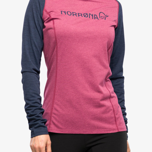 Original Hanorac ciclism femei Norrona Fjora Equaliser Lightweight LS - violet quartz/indigo night