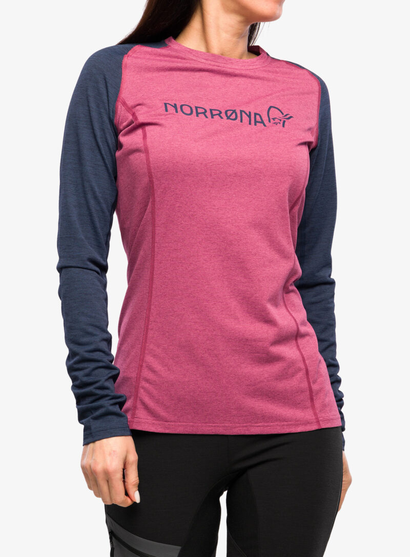 Original Hanorac ciclism femei Norrona Fjora Equaliser Lightweight LS - violet quartz/indigo night