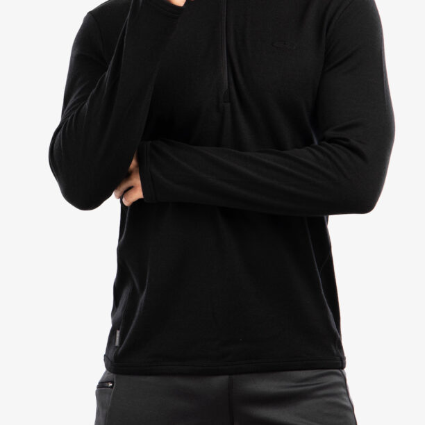 Hanorac cu fermoar 1/2 Icebreaker Original LS Half Zip - black