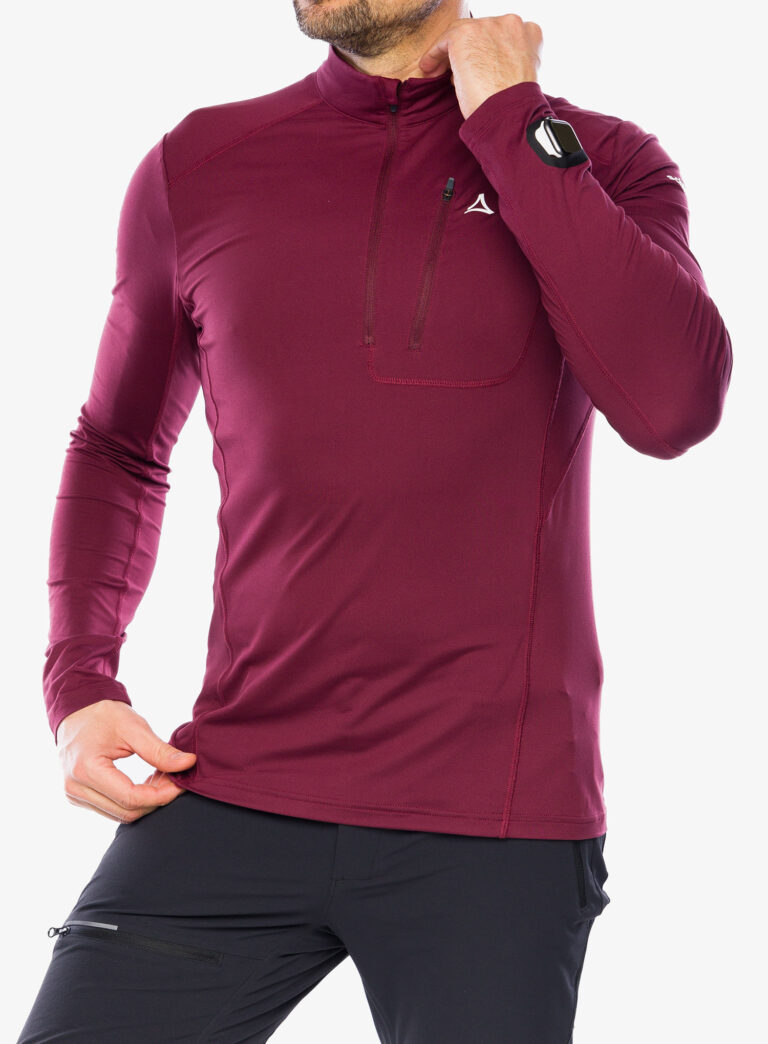 Cumpăra Hanorac cu fermoar 1/2 Schoffel Longsleeve Berwang - dark burgundy