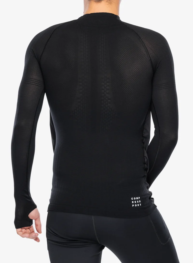 Hanorac cu fermoar Compressport Hurricane Windproof Seamless HZ Top - black preţ