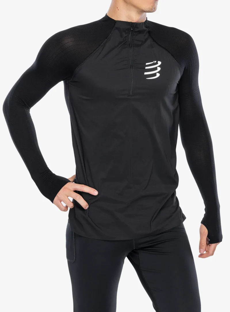 Cumpăra Hanorac cu fermoar Compressport Hurricane Windproof Seamless HZ Top - black