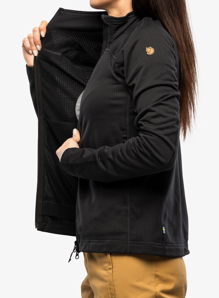 Hanorac cu fermoar femei Fjallraven Abisko Lite Fleece Jacket - black - imagine 6