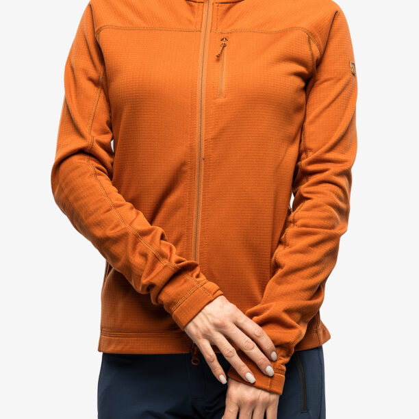 Original Hanorac cu fermoar femei Fjallraven Abisko Lite Fleece Jacket - terracotta brown