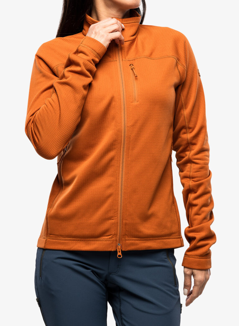 Hanorac cu fermoar femei Fjallraven Abisko Lite Fleece Jacket - terracotta brown