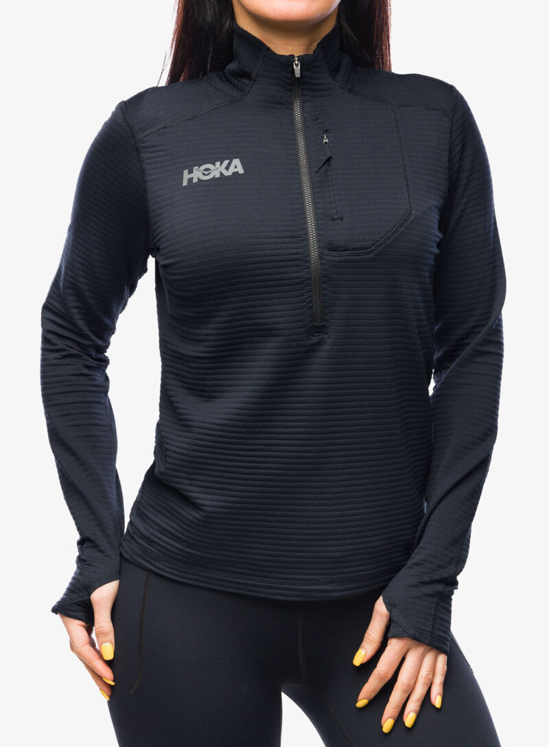 Hanorac cu fermoar femei Hoka 1/2 Zip - black