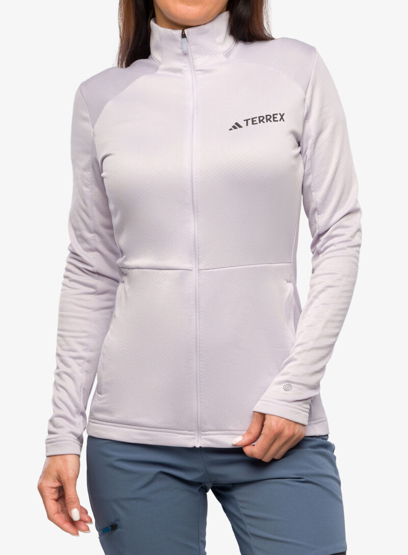 Hanorac cu fermoar femei adidas TERREX Multi Full Zip Fleece Jacket - silver dawn