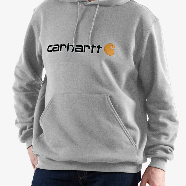 Hanorac cu gluga Carhartt Signature Logo Sweatshirt - heather grey