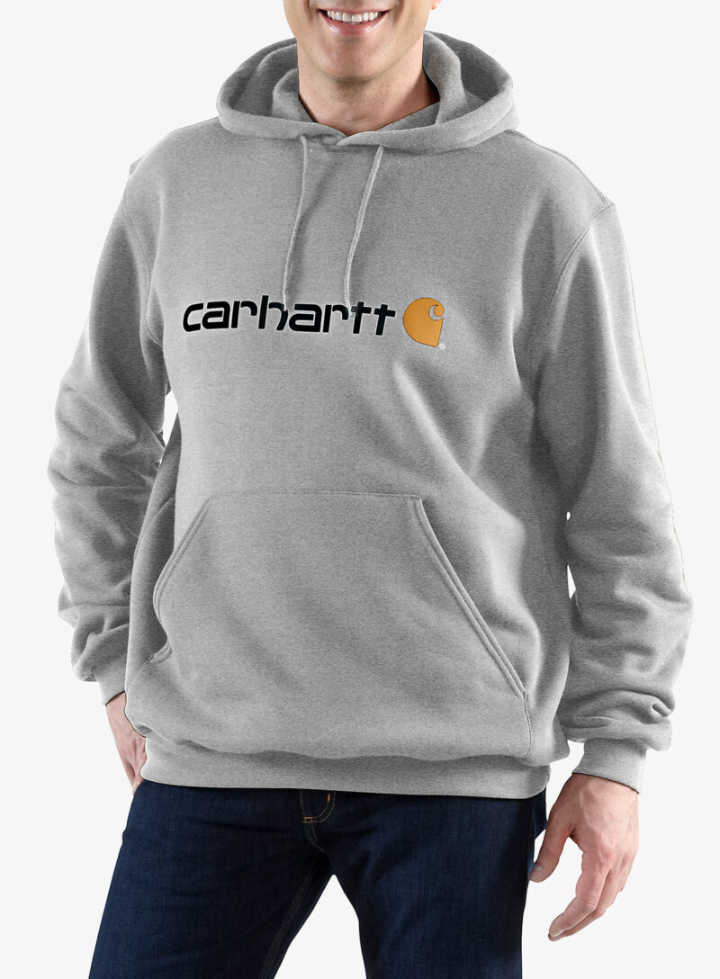 Hanorac cu gluga Carhartt Signature Logo Sweatshirt - heather grey