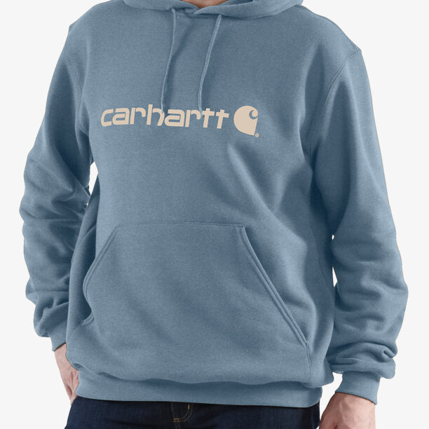 Hanorac cu gluga Carhartt Signature Logo Sweatshirt - thundercloud heather